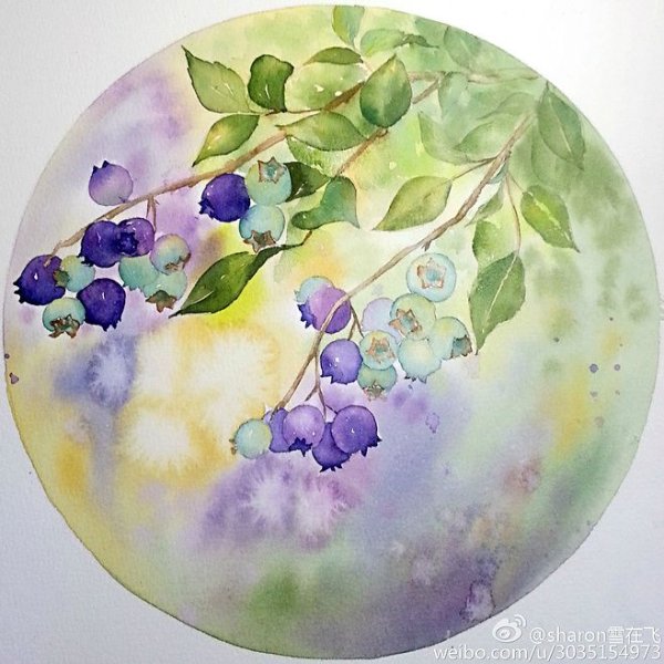 Тарелки с акварельным рисунком