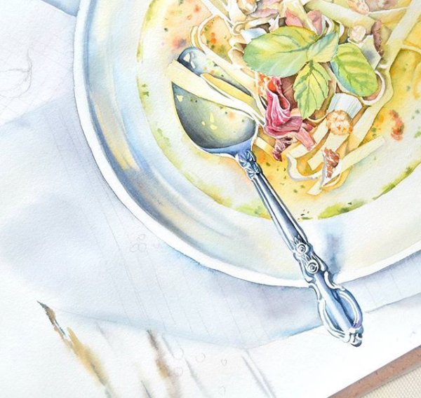 Еда акварелью