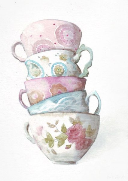 Посуда акварелью