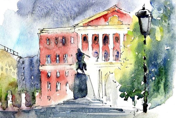 Акварель архитектура Майя Вронская