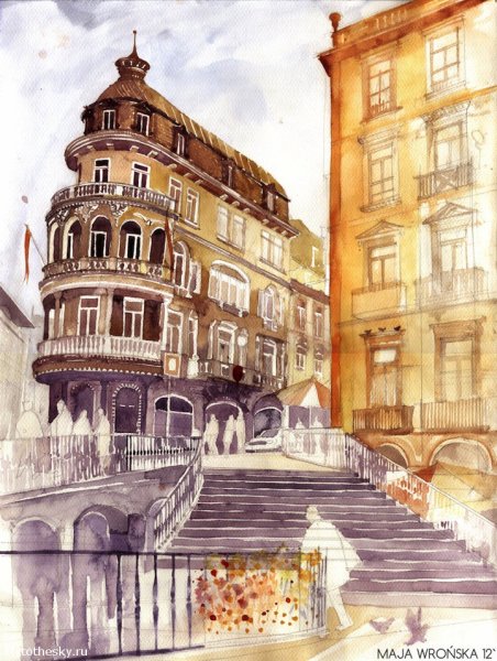 Акварельный скетчинг Берлин