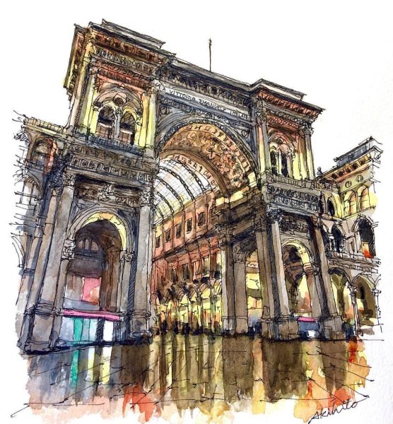 Аня Белоусова акварельный скетчинг