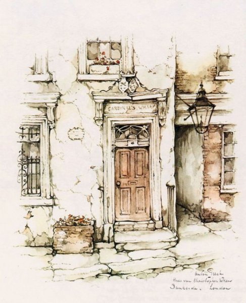 Городской пленэр акварель