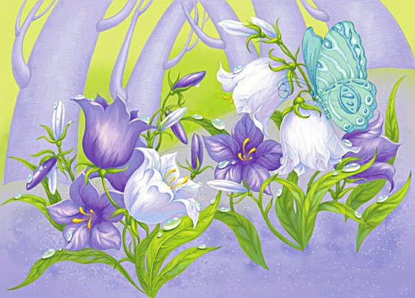 Колокольчики акварелью