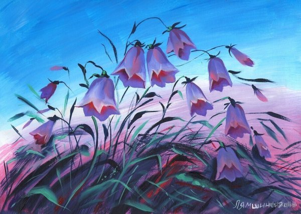 Колокольчики акварелью