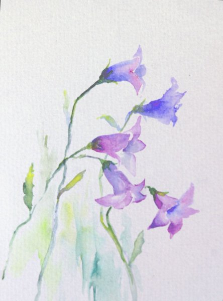 Колокольчики мастер класс акварель