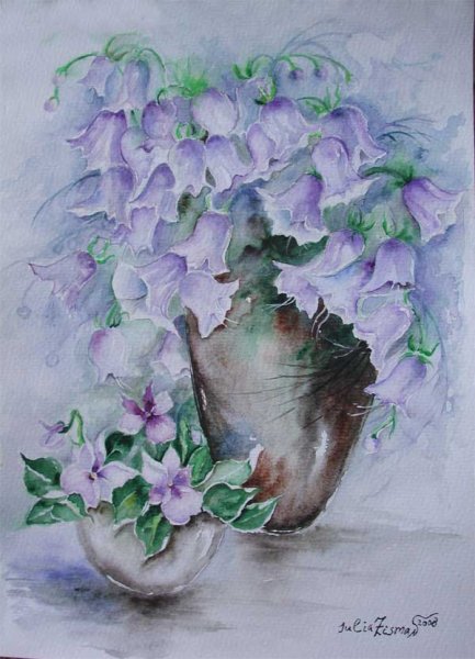 Колокольчик персиколистный рисунок