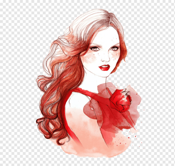 Прическа акварель