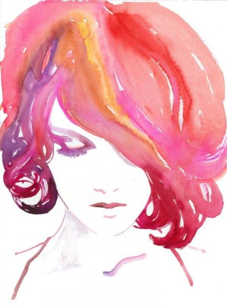 Рыжеволосая женщина акварель рисунки