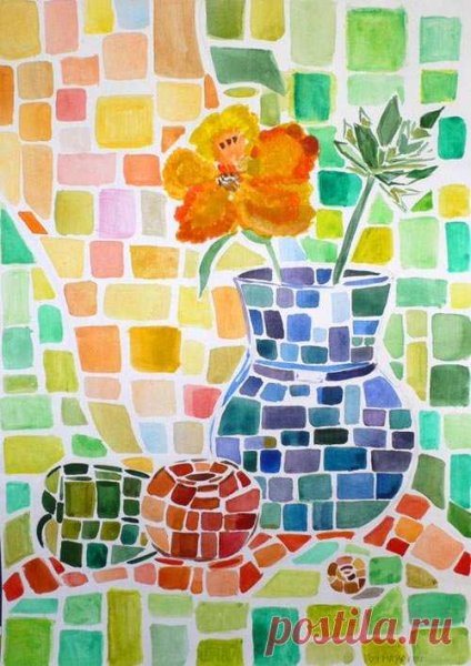 Рисование в технике мозаика