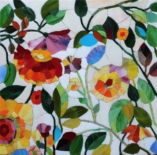 Декоративная композиция в стиле мозаики.