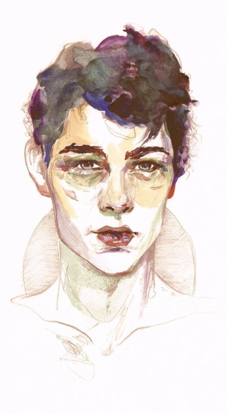 Мужской портрет акварелью