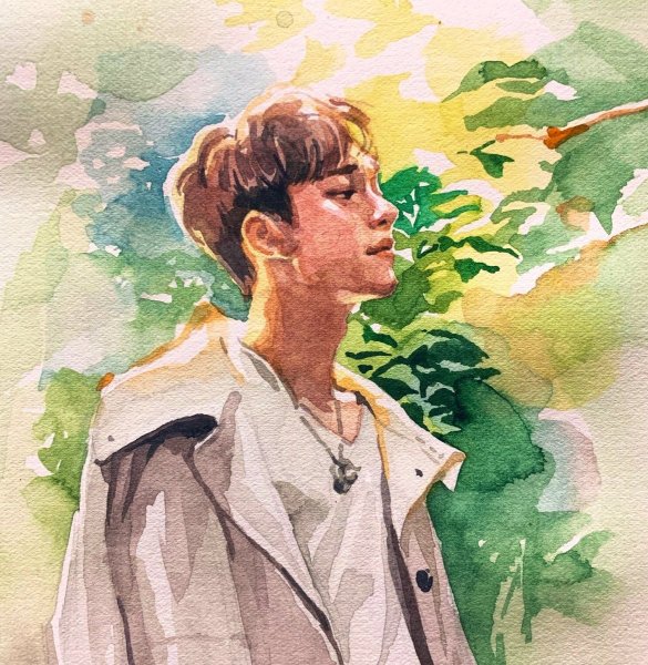 Мужчина акварель