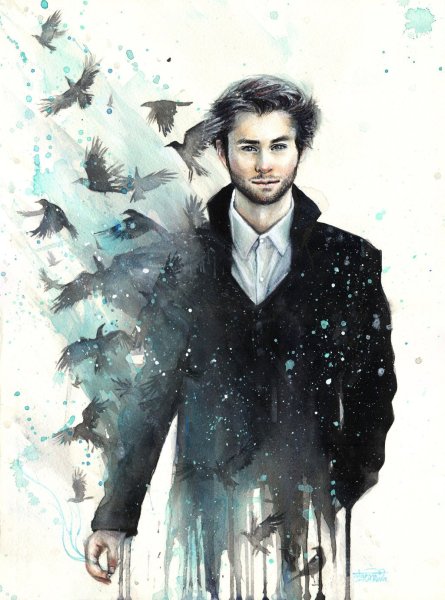 Акварельный портрет мужчины