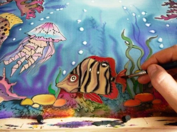 Холодный батик Морское дно