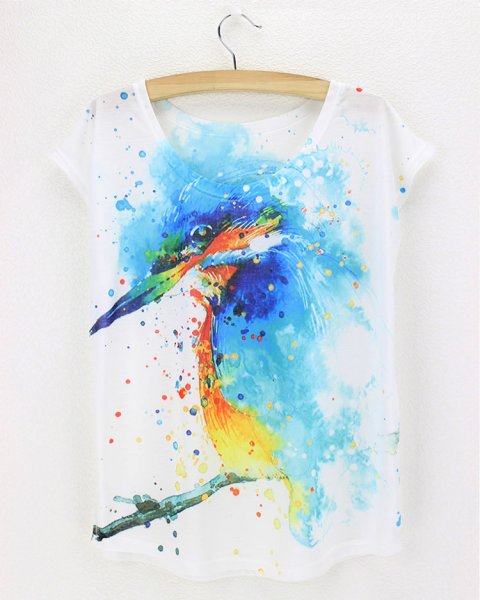 Футболка с акварельным принтом