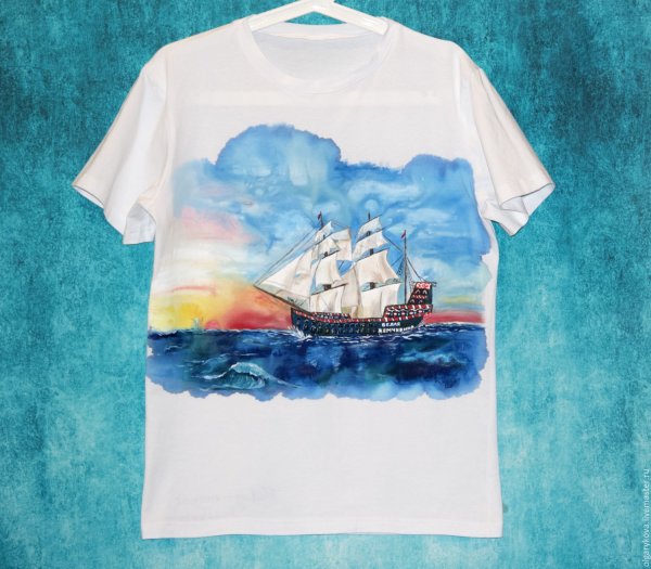 Футболка акриловыми красками