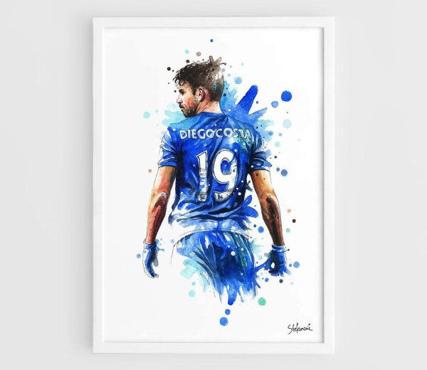 Футболист акварель