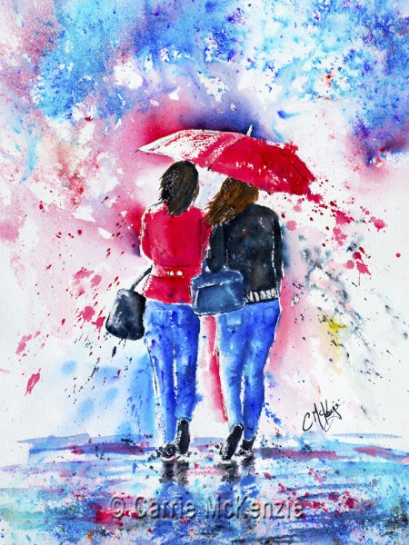 Дружба акварель