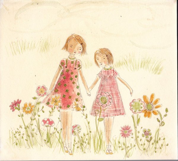 Сестры акварель