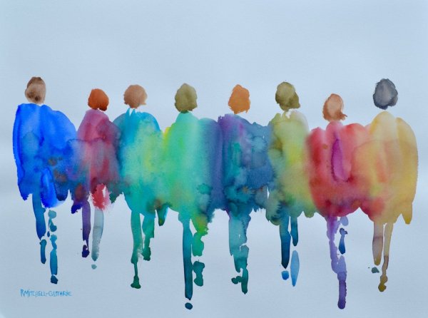 Коммуникация людей акварелью