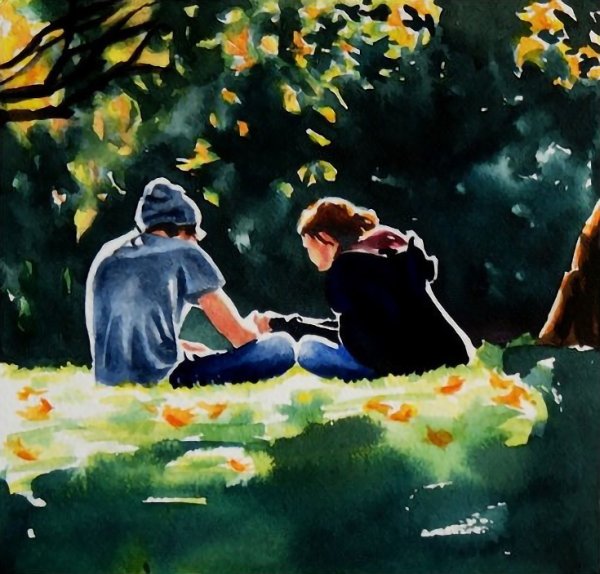 Дружеская любовь акварелью