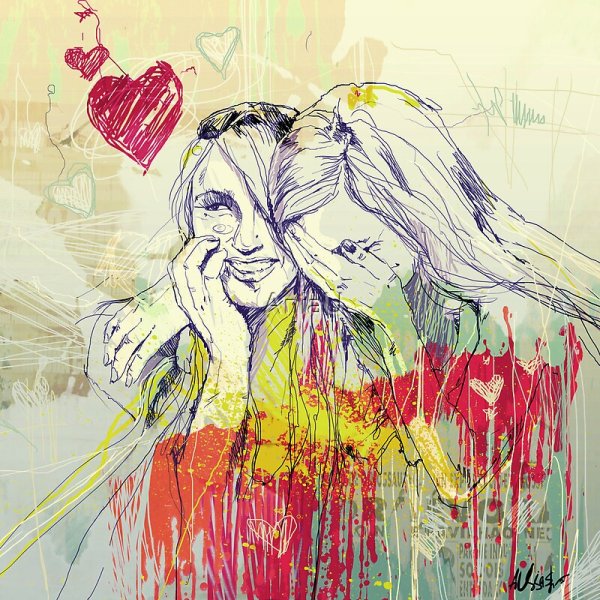 Подруги акварель