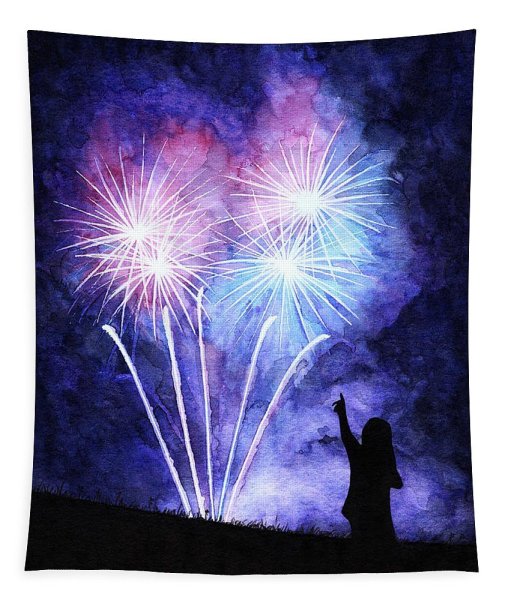 Фейерверк акварель