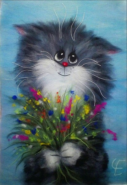 Рисование шерстью