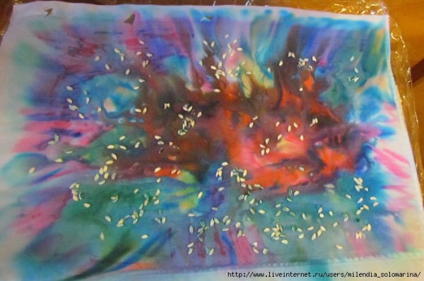 Фейерверк акварель