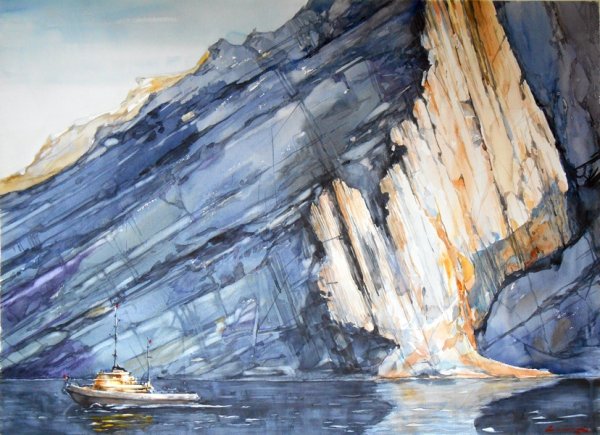 Рисуем скалы маслом