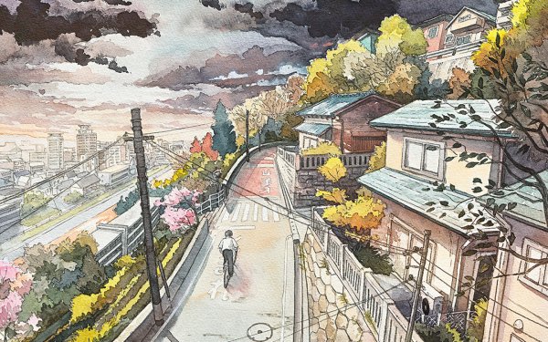 Корейские рисунки акварелью