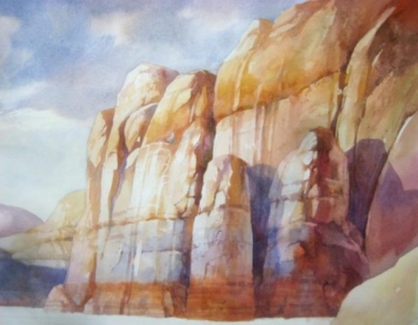 Камни скалы акварель