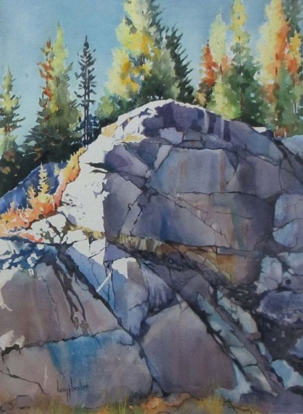 Камни акварелью