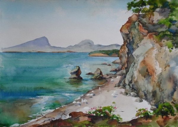 Скалы гуашью