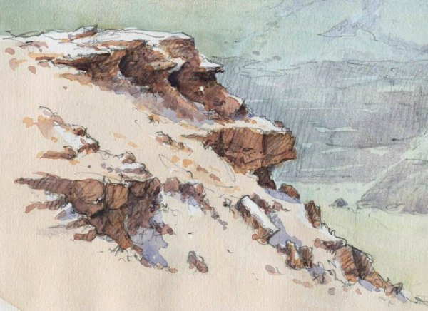 Камни скалы акварель