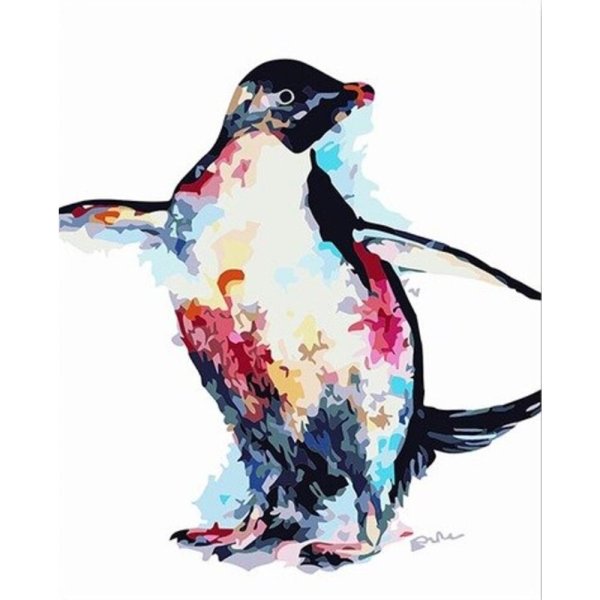 Пингвиненок акварелью
