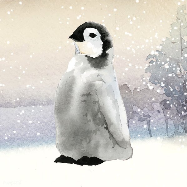 Рисование пингвины в Антарктиде