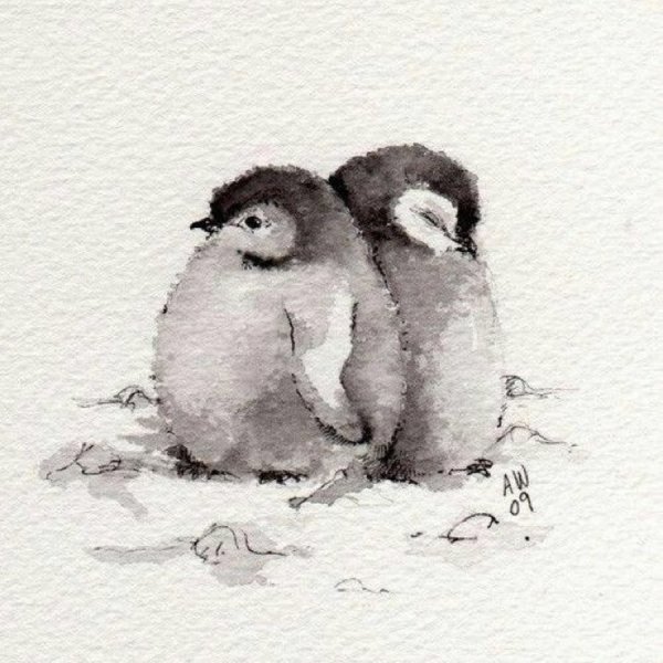Пингвин акрилом