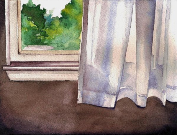 Портьер рисование акварелью