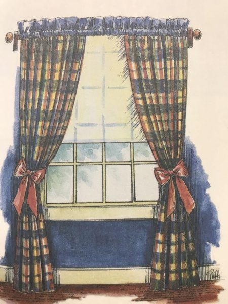 Нарисовать окно со шторами