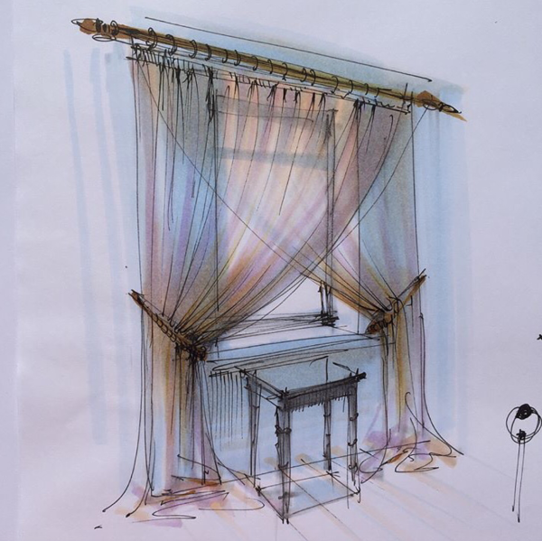 Скетчинг шторы