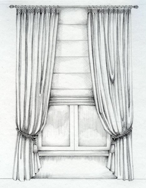 Шторы карандашом