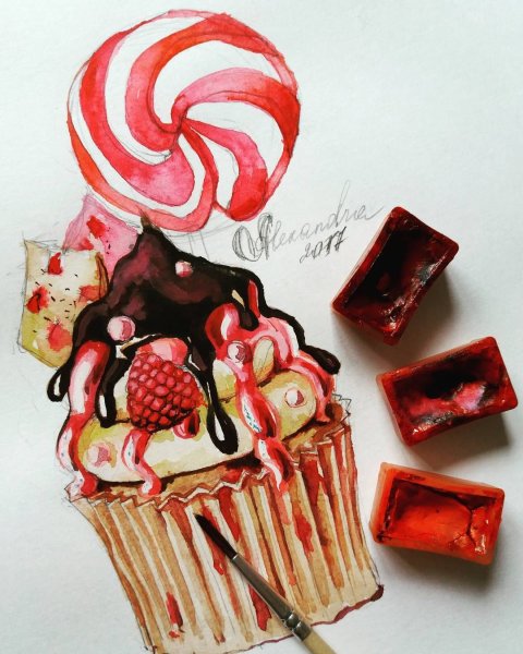 Леденец акварель