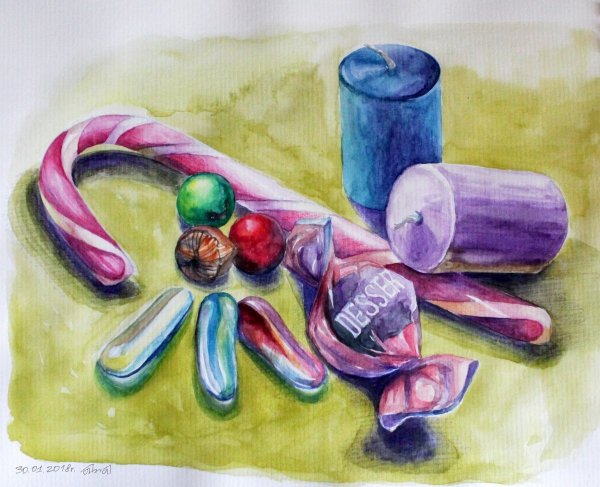 Леденец акварель