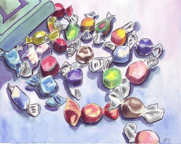 Акварельные конфеты