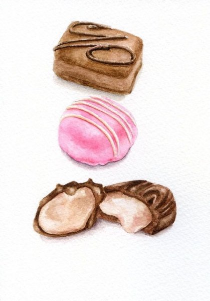 Сладкие фрукты акварель