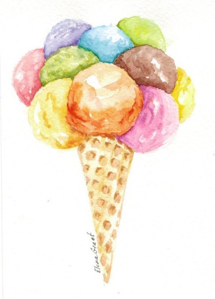 Леденец акварель