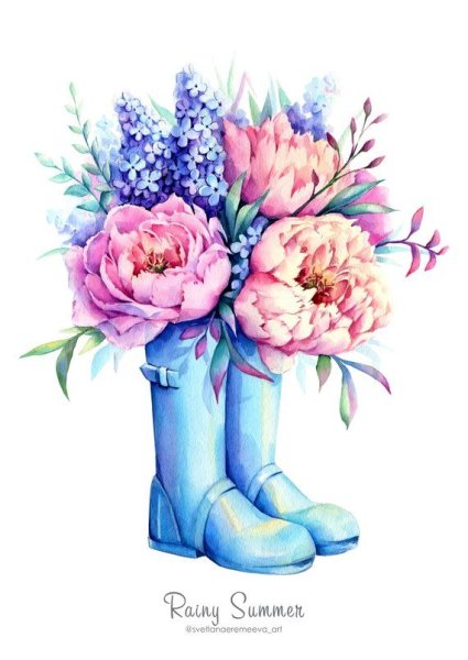 Открытки акварелью цветы