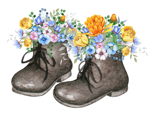 Башмаки с цветами